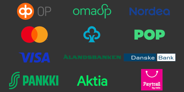 Pankki- ja maksupalveluiden logot